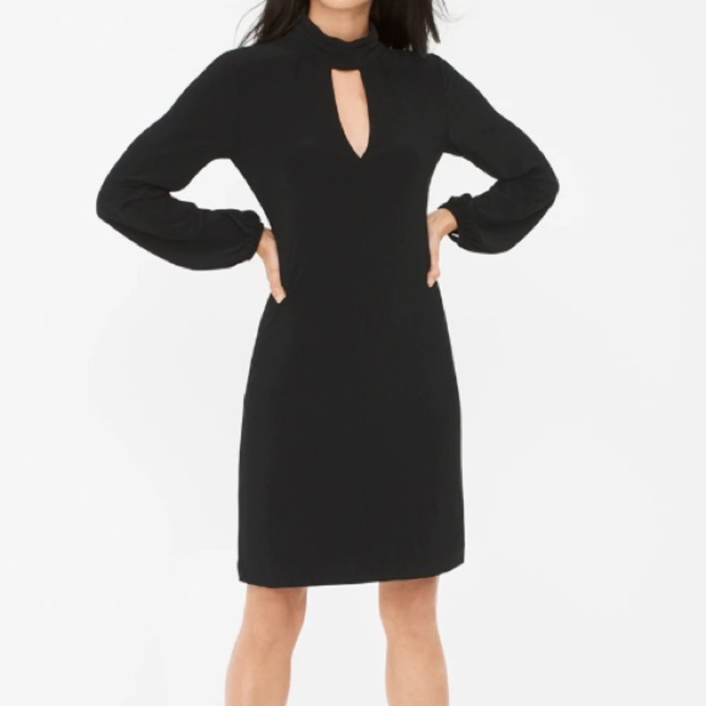 WHBM Black Mock Shift Dress